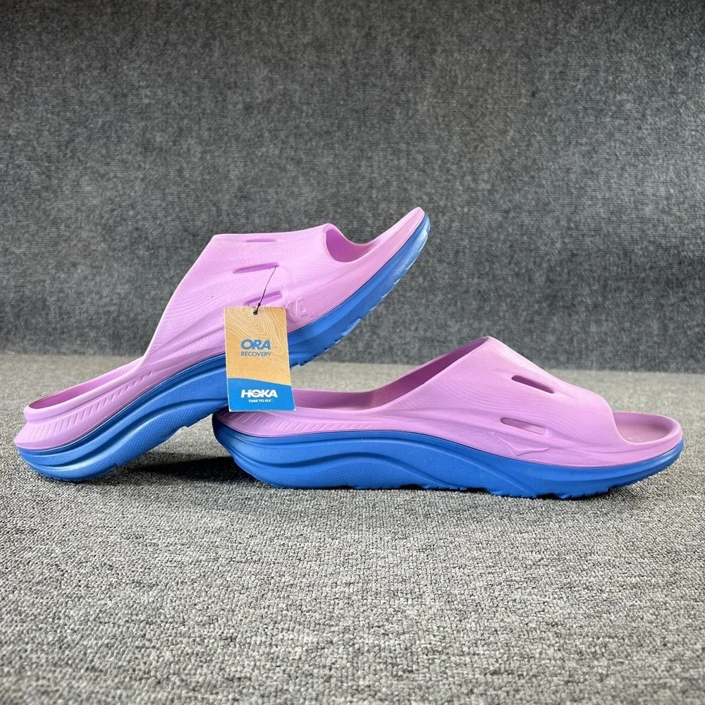 HOKA ORA Recovery Slide 3 Sandals Mens 13 Purple Blue Cushioned Slip On